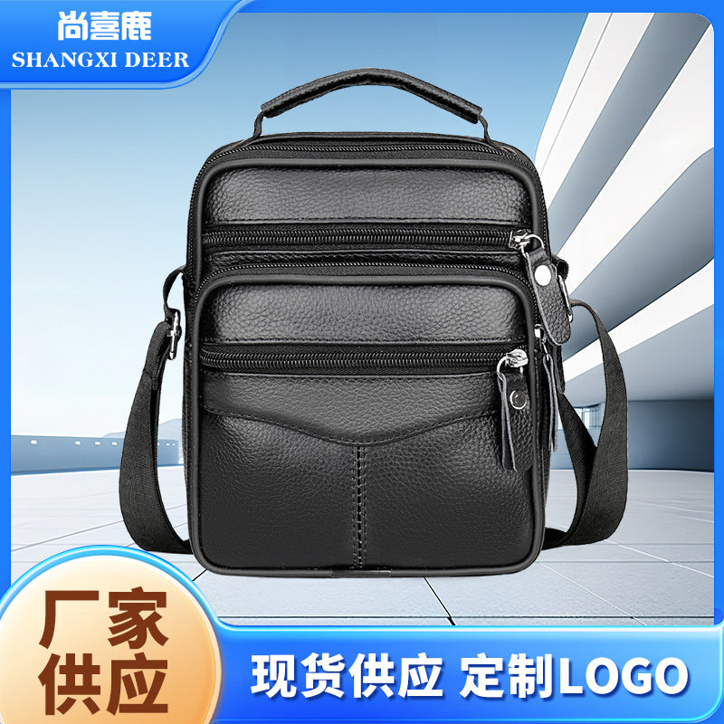 Men's First-Layer Cowhide Business Crossbody Bag