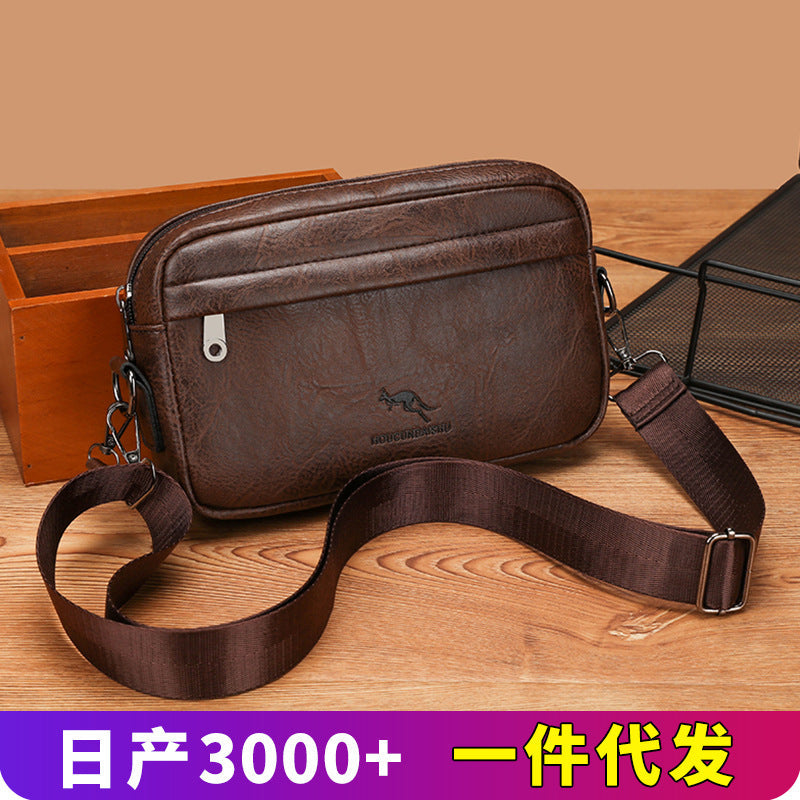 Men's Waterproof PU Business Crossbody Shoulder Bag