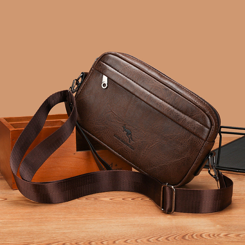 Men's Waterproof PU Business Crossbody Shoulder Bag