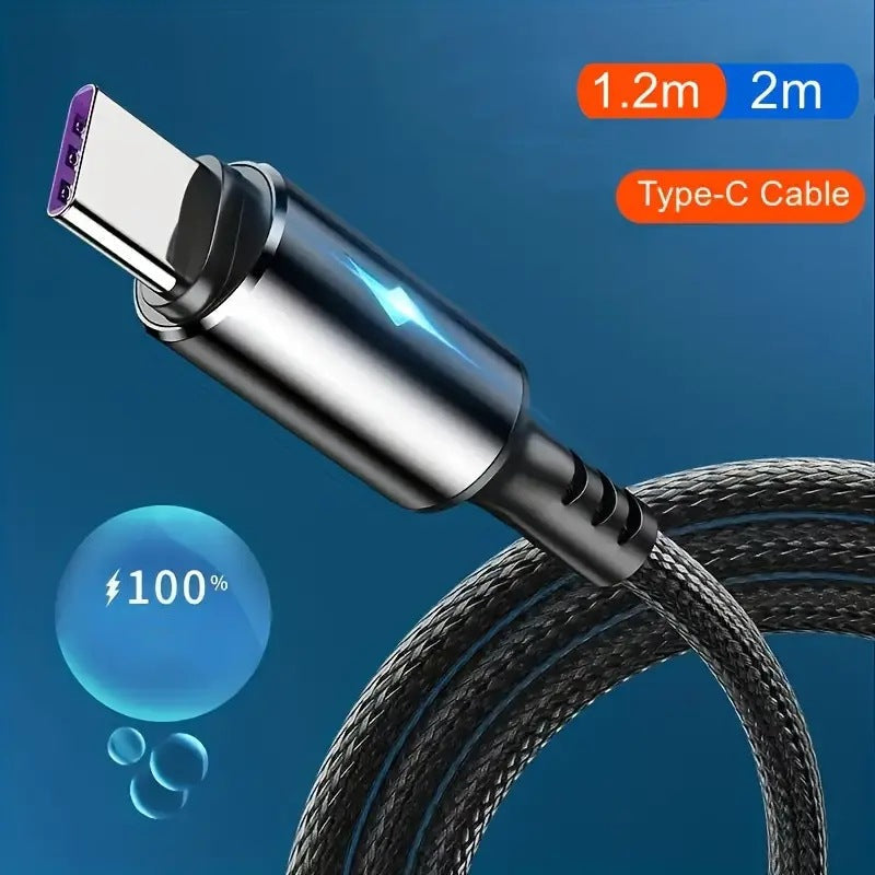 5A Nylon Braided Type-C Fast Charging Cable for Multiple Devices