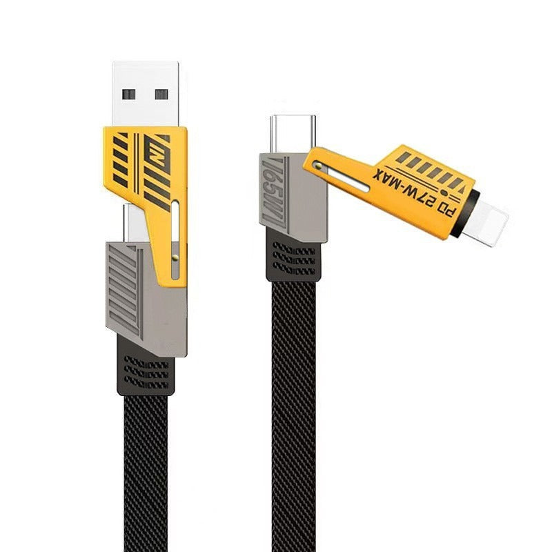 65W Mecha 4-in-1 Fast Charging Cable for Multi Devices