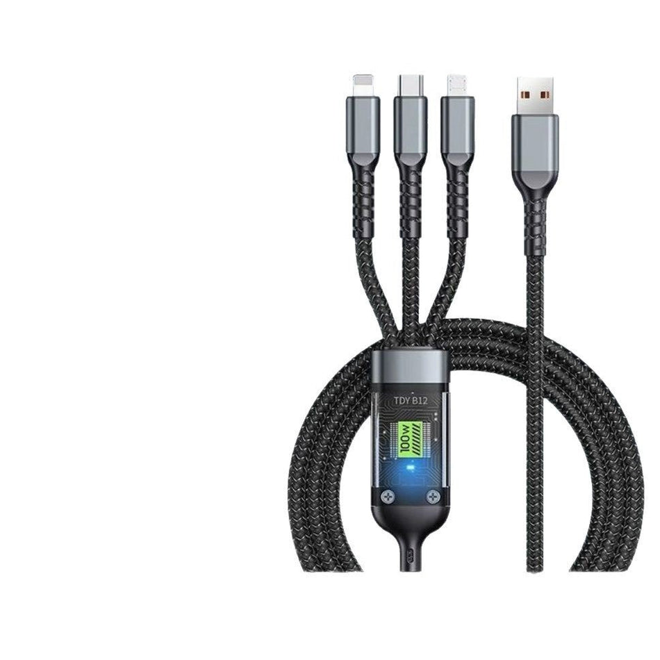 6A Luminous 3-in-1 Nylon Fast Charging Cable Multi Device