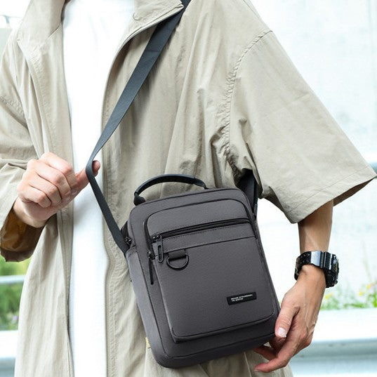 Men's Waterproof Nylon Vertical Crossbody Shoulder Bag