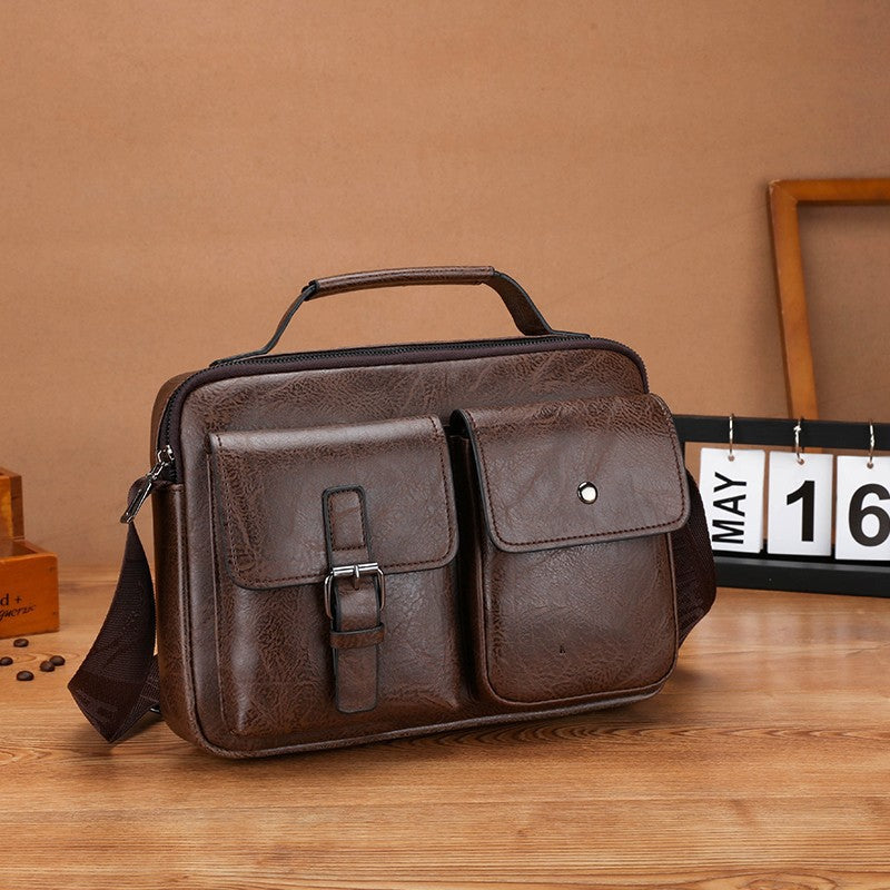 Men's Waterproof PU Business Crossbody Shoulder Bag