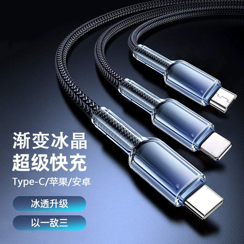 3-in-1 Ice Crystal Fast Charging Cable for Multi Devices