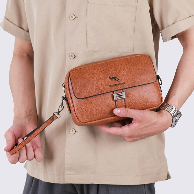 Men's Large Capacity PU Business Crossbody Shoulder Bag