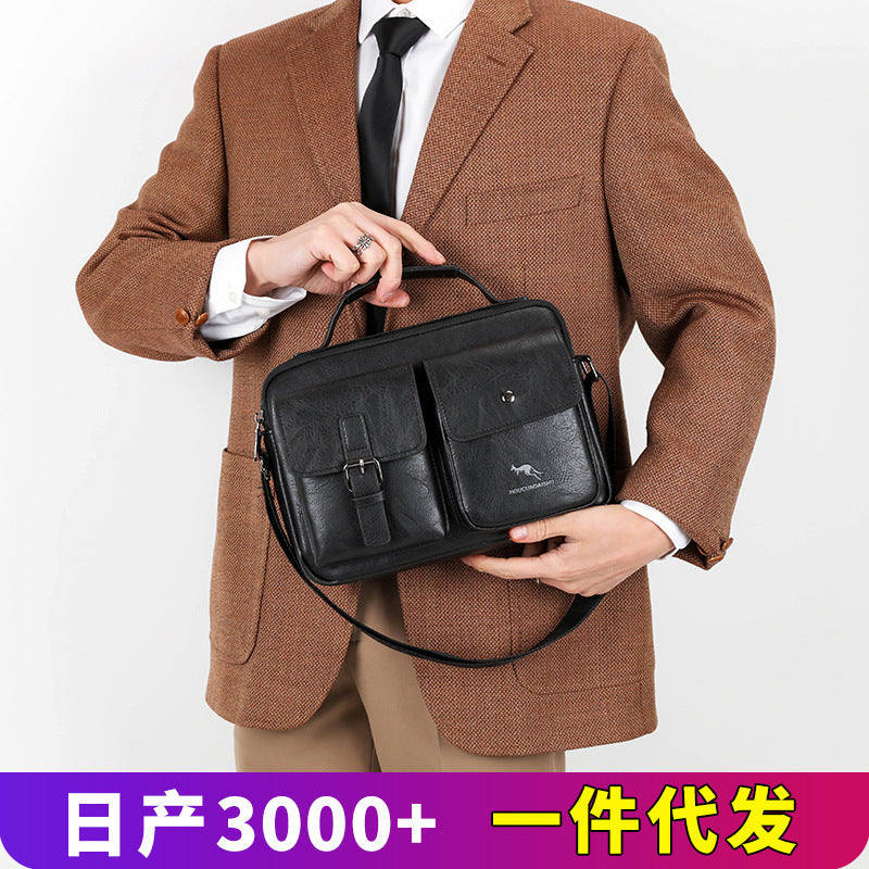 Men's Waterproof PU Business Crossbody Shoulder Bag