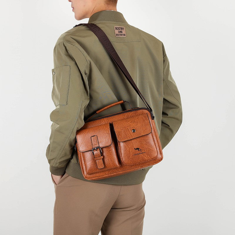 Men's Waterproof PU Business Crossbody Shoulder Bag