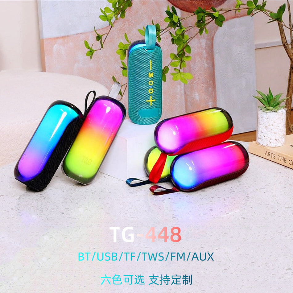 TG448 Mini Bluetooth Speaker with RGB Light & TWS Audio