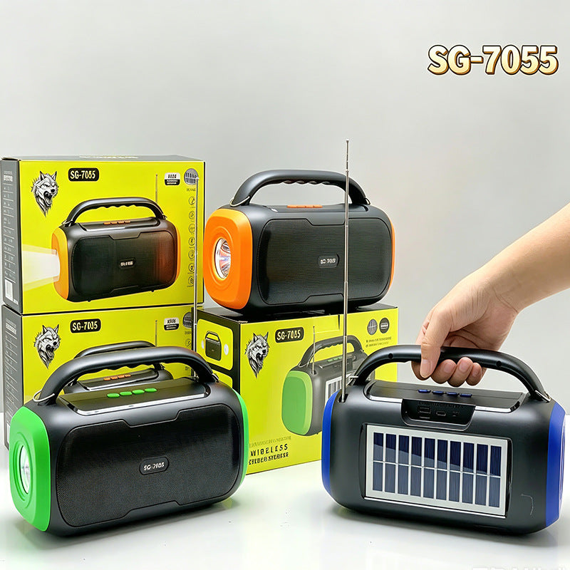 Solar Powered Bluetooth Speaker with FM Radio & Flashlight