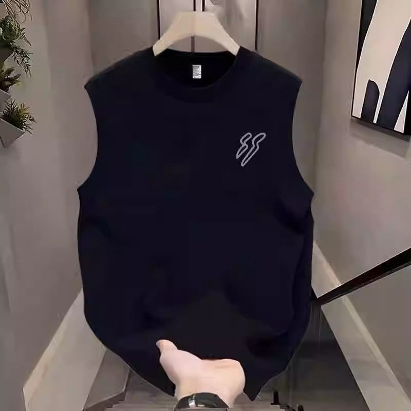 Cotton Sleeveless Vest Men Casual Printed Summer Tank Top