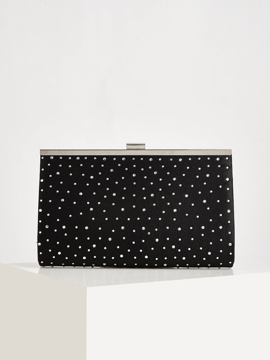 Retro Rhinestone Polka Dot Evening Clutch Bag