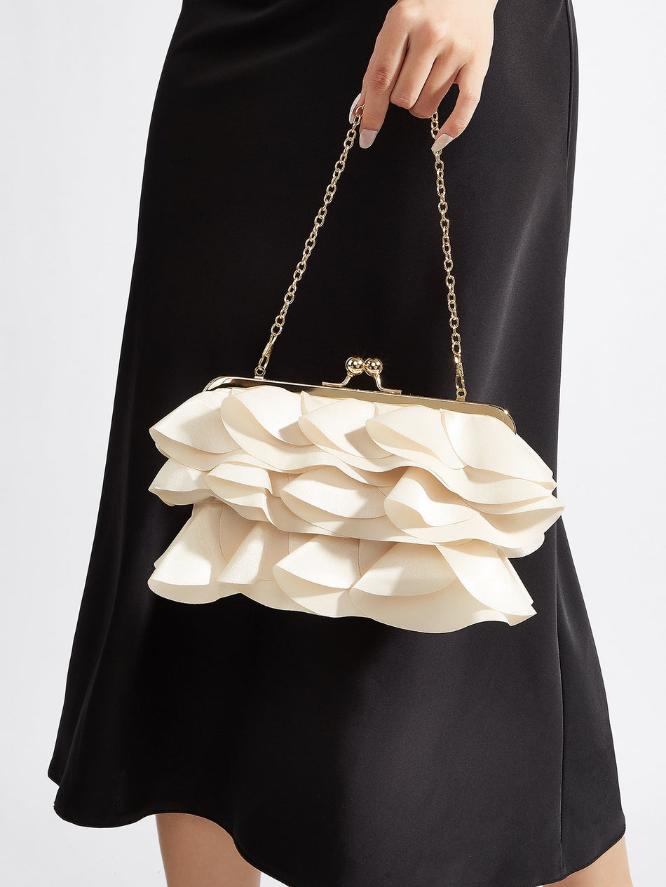 Pleated Cloud Evening Bag with Elegant Chain Strap