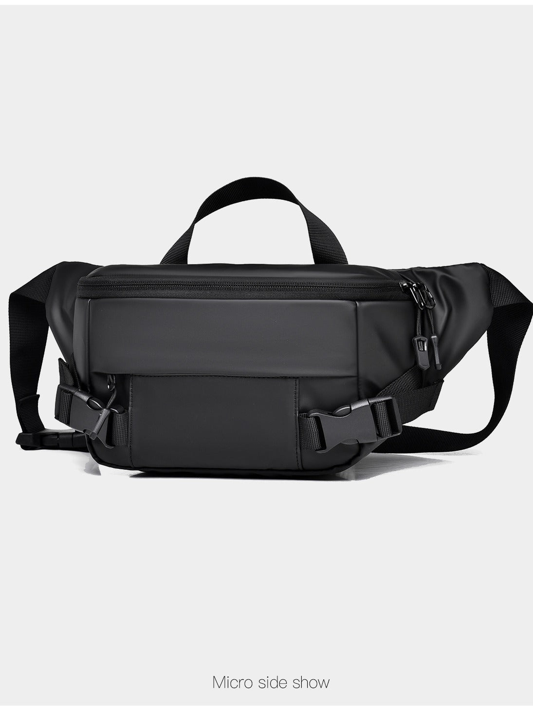 Men's gray Water-Repellent Chest Bag Large Capacity Crossbody Travel Bag