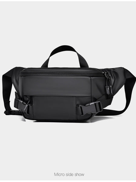 Men's gray Water-Repellent Chest Bag Large Capacity Crossbody Travel Bag