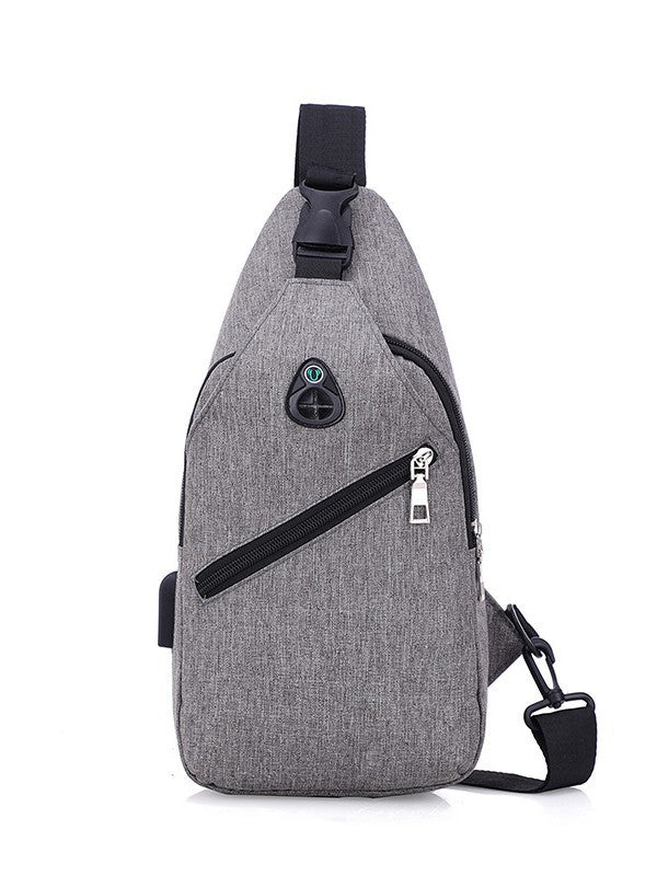 Men's blue Oxford Cloth Chest Bag Casual Crossbody Shoulder Bag