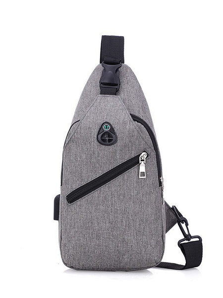 Men's blue Oxford Cloth Chest Bag Casual Crossbody Shoulder Bag