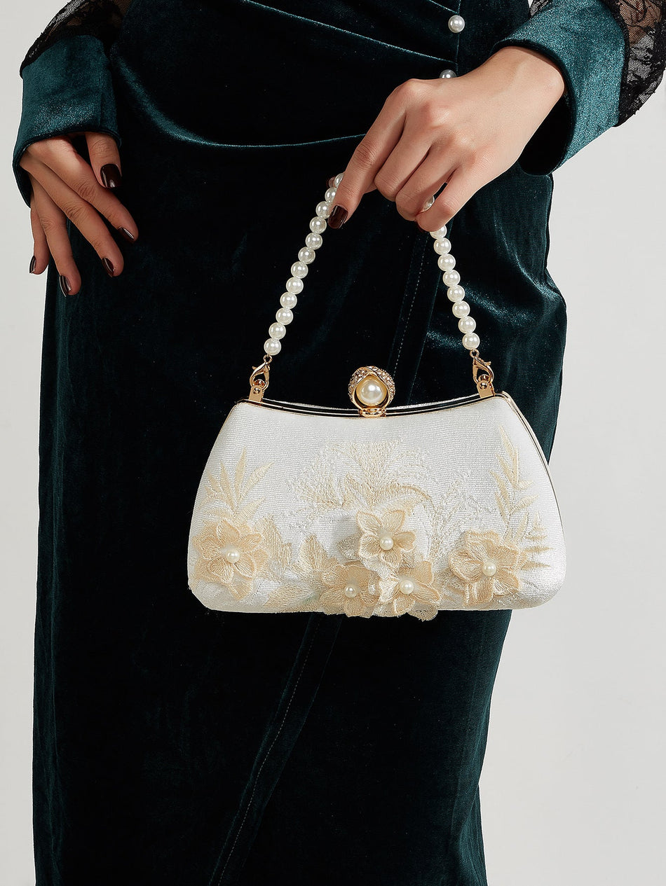 Embroidered Pearl Handbag for Cheongsam and Dresses