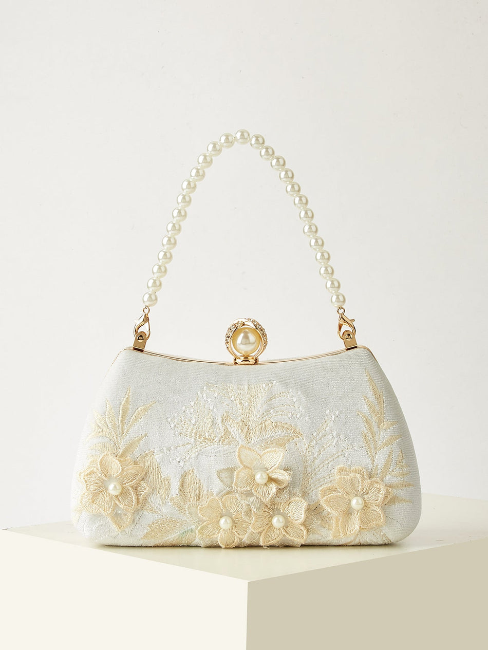 Embroidered Pearl Handbag for Cheongsam and Dresses