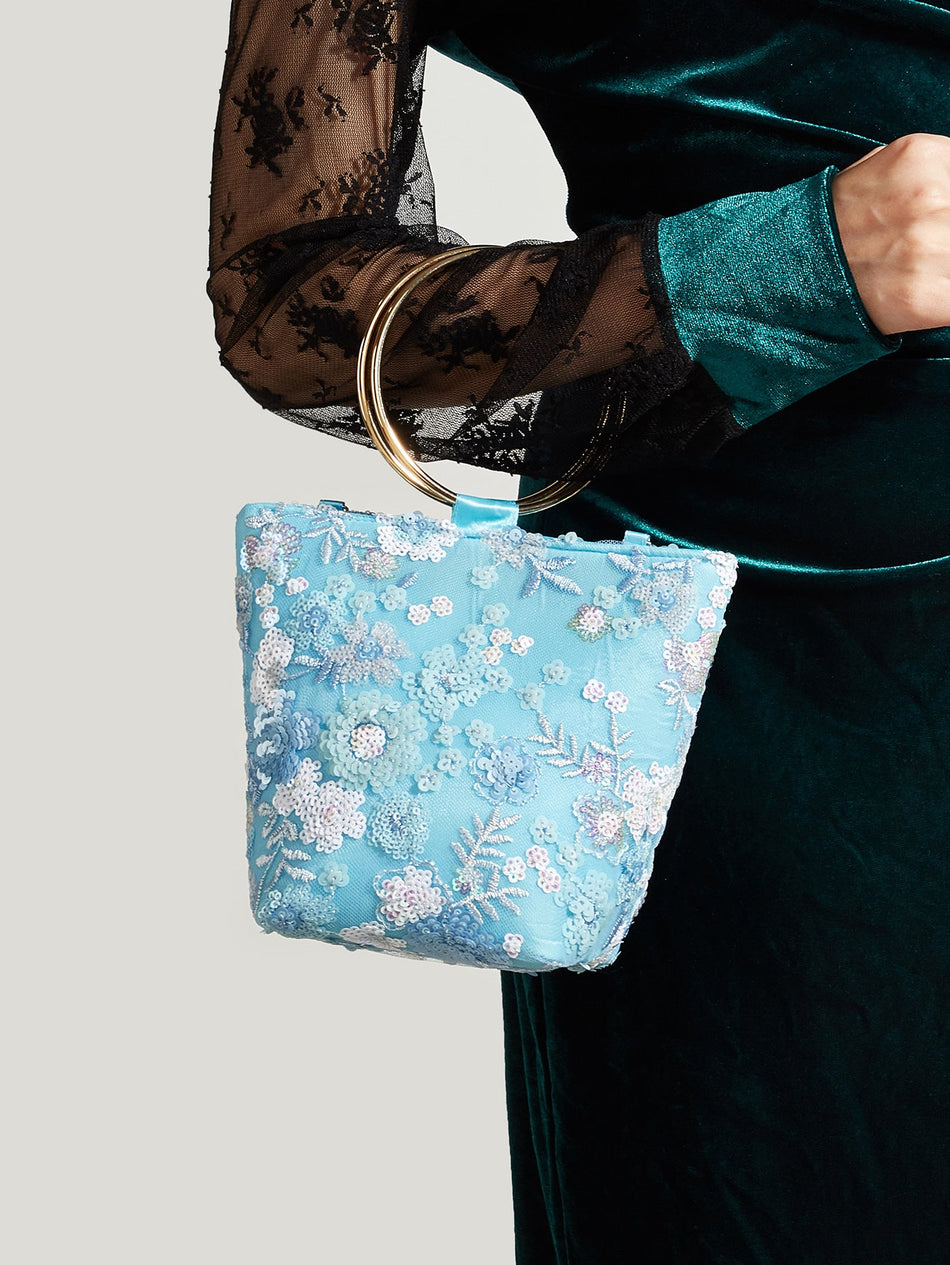 High-End Circular Ring Embroidered Sequin Handbag