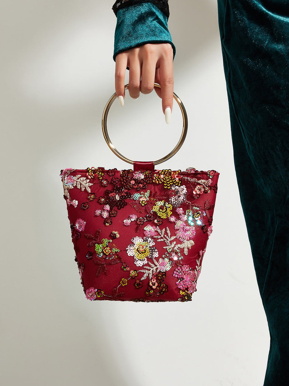 Handmade Embroidered Canvas Tote Bag with Large Capacity