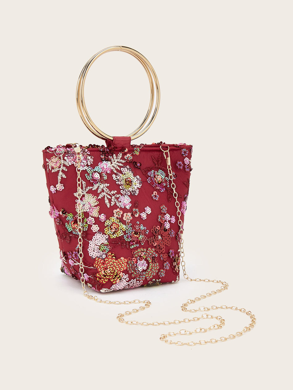 Handmade Embroidered Canvas Tote Bag with Large Capacity