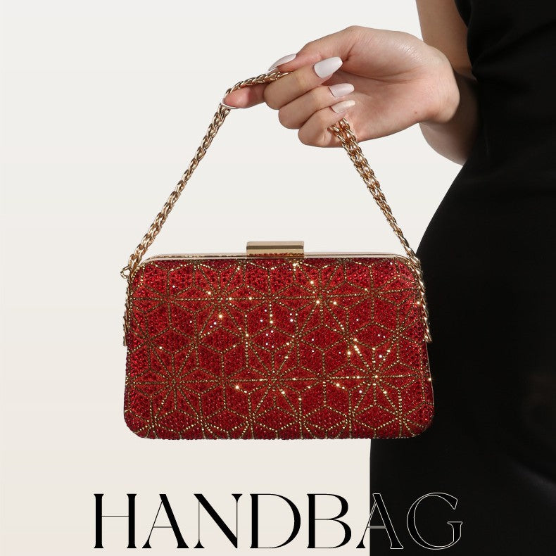Light Luxury Red Evening Crossbody Clutch Bag