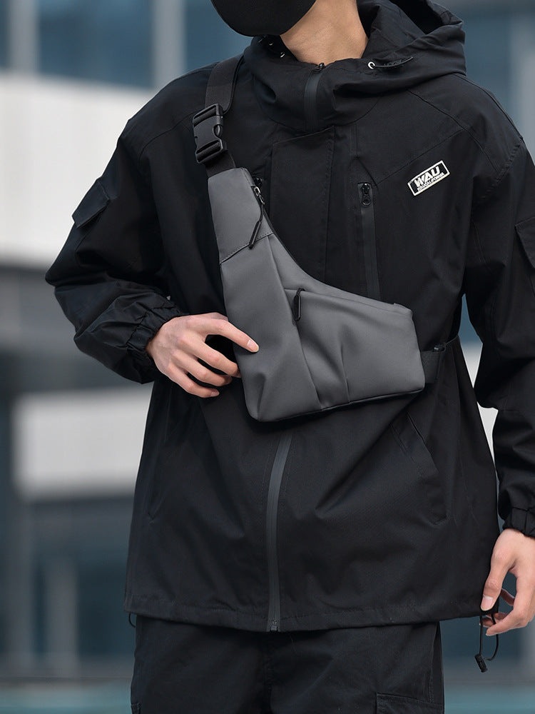 Men's gray Lightweight Chest Bag Casual Outdoor Crossbody Bag