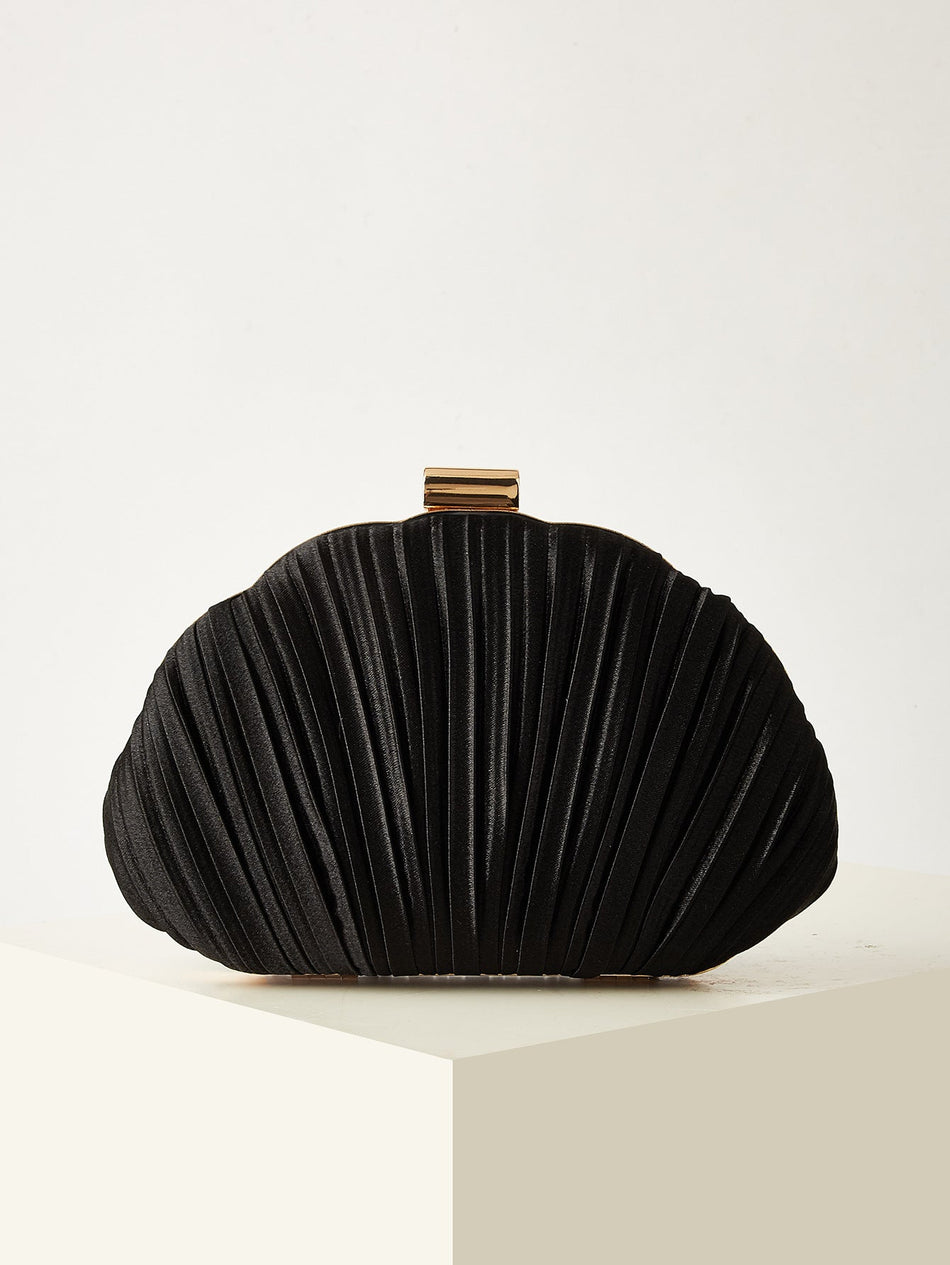 Light Luxury Pleated Shell Evening Clutch Bag