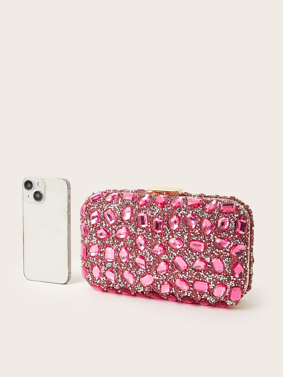 French Fairy Style Rhinestone Luxury Box Clutch Bag