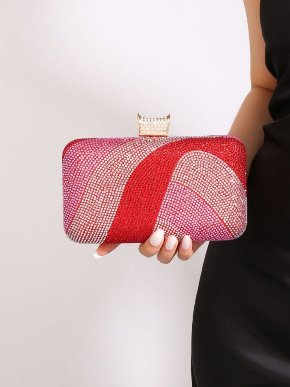 Light Luxury Contrasting Rhinestone Evening Clutch Bag