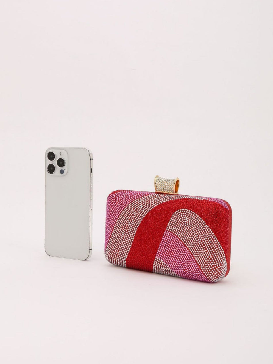 Light Luxury Contrasting Rhinestone Evening Clutch Bag