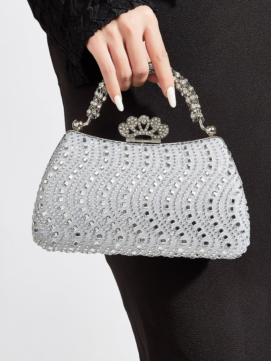 High-End Full Diamond-Encrusted Evening Clutch Bag