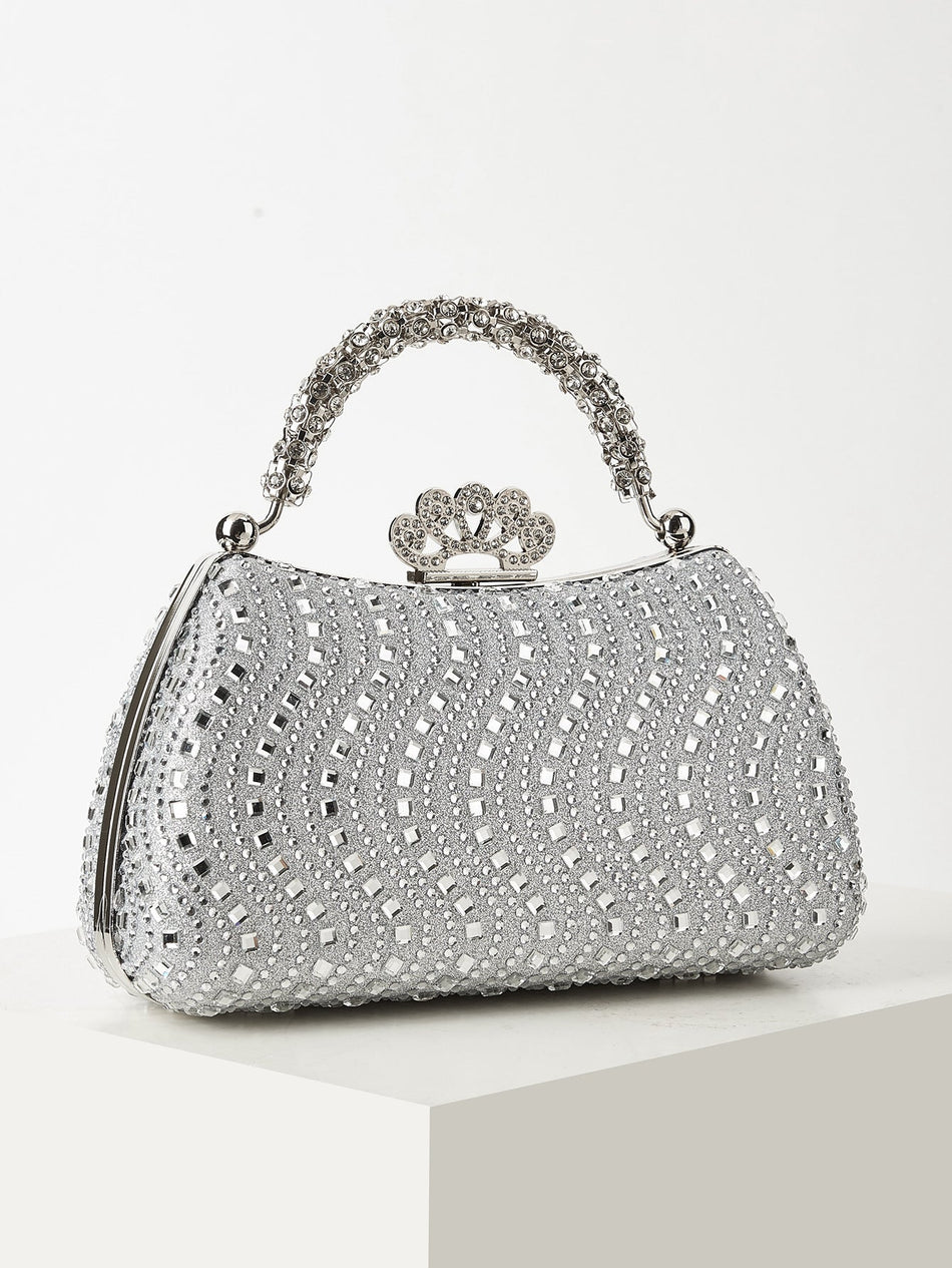 High-End Full Diamond-Encrusted Evening Clutch Bag