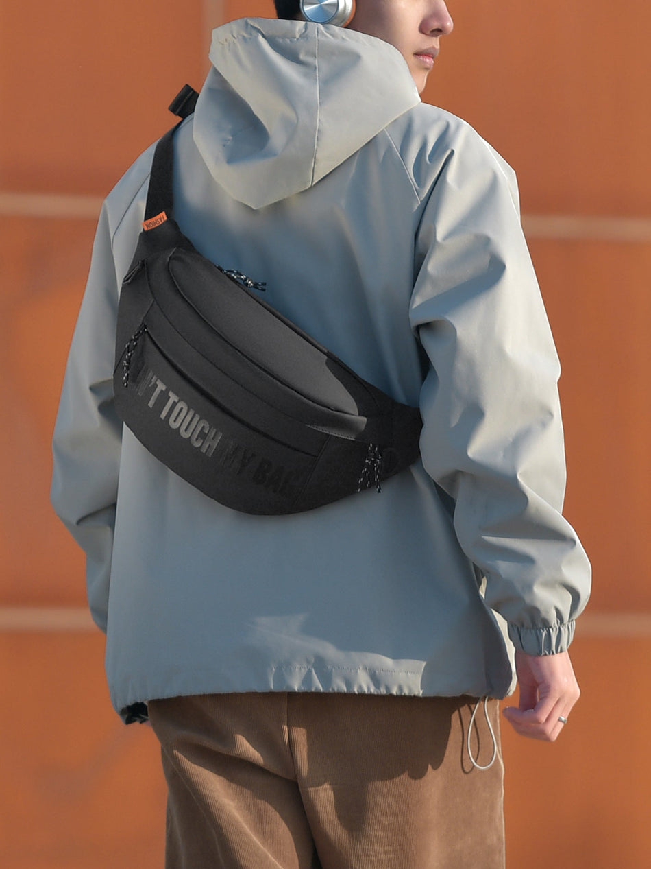 Men's PVC Crossbody Chest Bag Casual Cycling Shoulder Bag