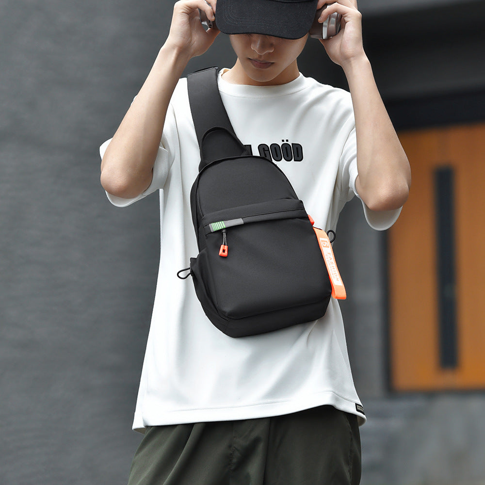 Men's black Ultra Light Crossbody Chest Bag Casual Travel Shoulder Bag