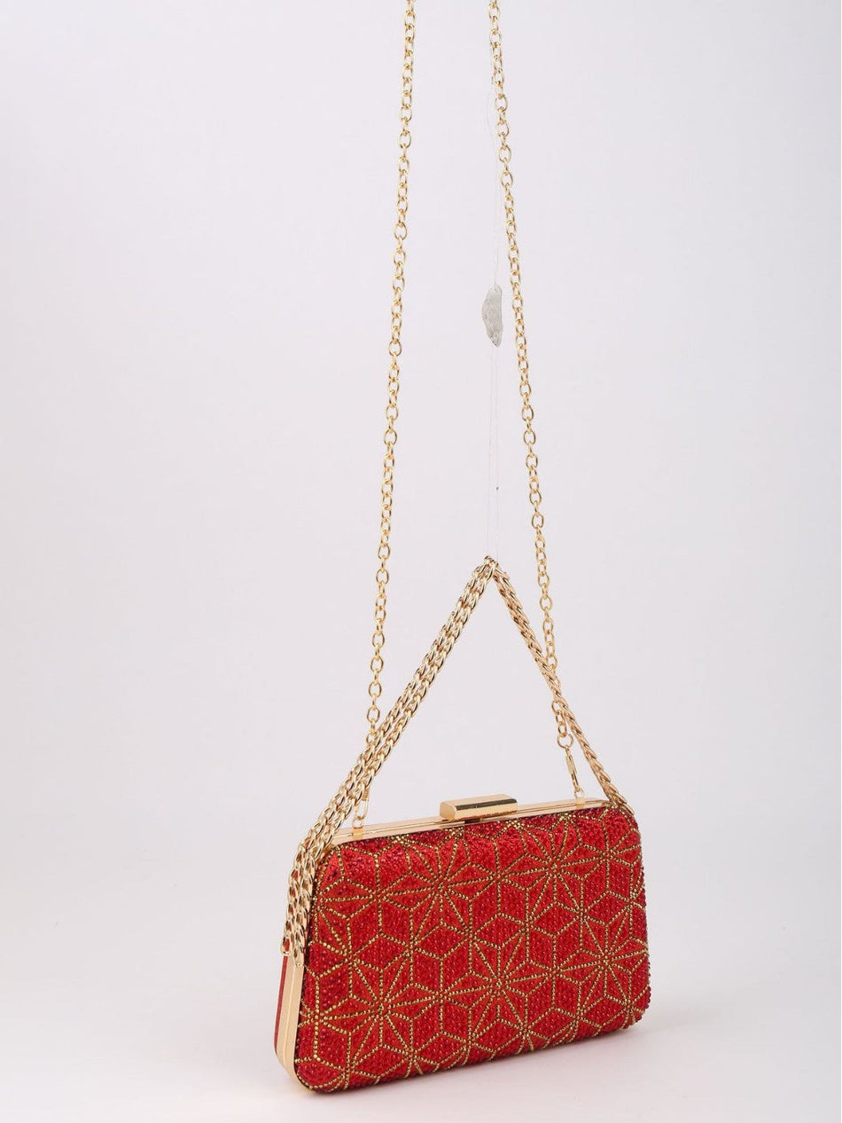Light Luxury Red Evening Crossbody Clutch Bag