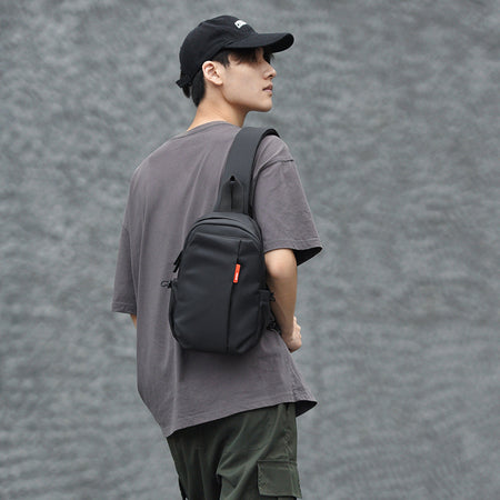 Men's black Pure Color Business Shoulder Crossbody Bag