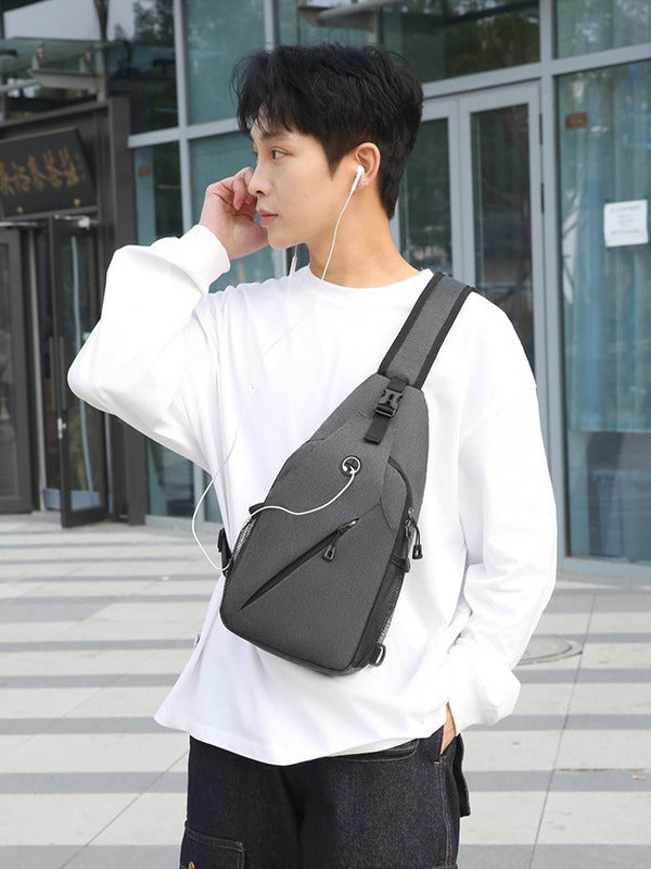 Men's green Lightweight Crossbody Chest Bag Large Capacity Travel Bag
