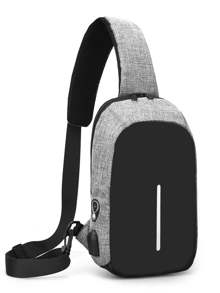 Men's purple Oxford Cloth Chest Bag Casual Outdoor Crossbody Bag