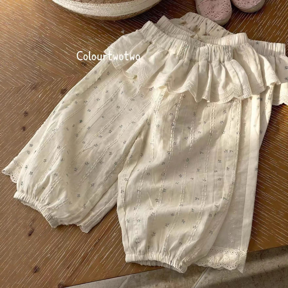 Japanese Style Cartoon Print Lightweight Summer Long Pants