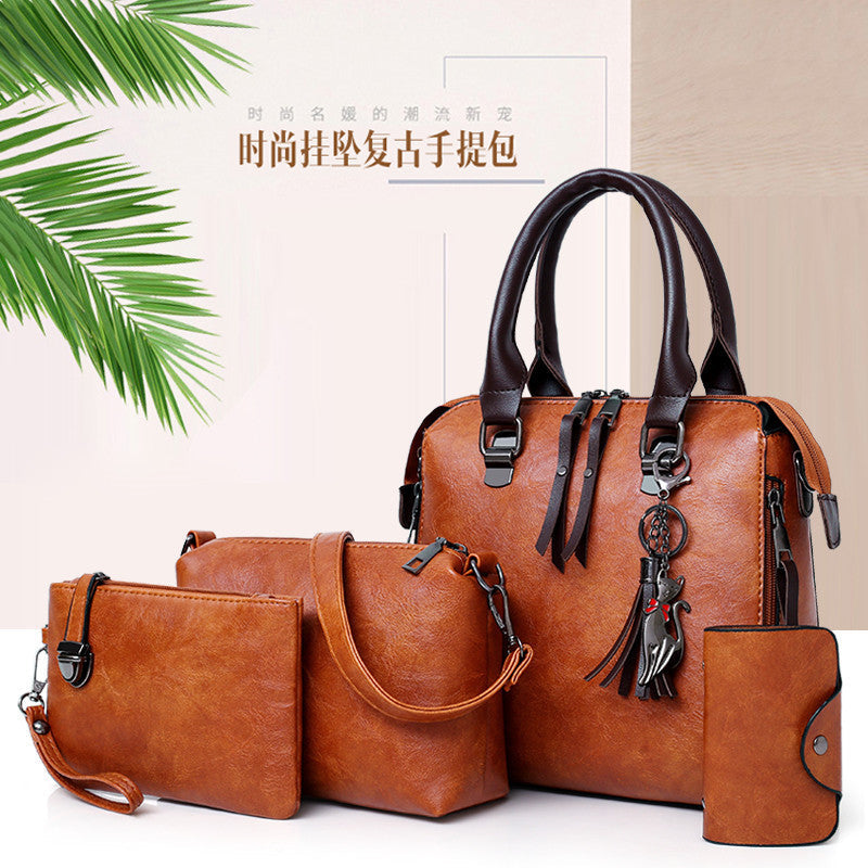 Euro-American Retro Fashion Four-Piece Mother & Daughter Handbag