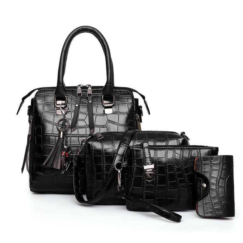 Urban Simple Crocodile Pattern Four-Piece Mother Bag Set