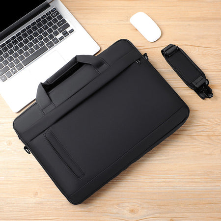 Men's black Laptop Briefcase Large Capacity Crossbody Business Bag