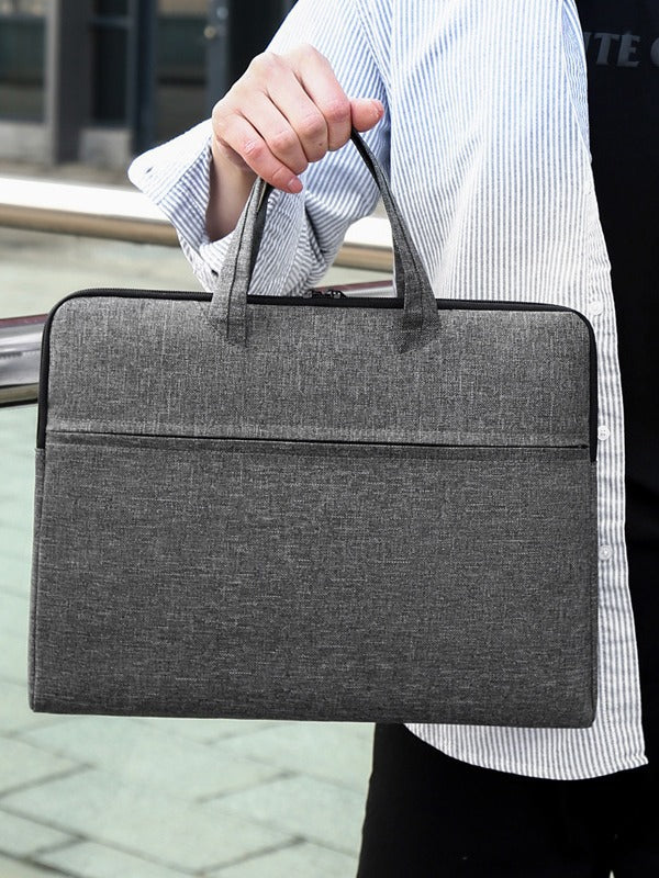 Men's gray Oxford Laptop Briefcase Lightweight Business Handbag