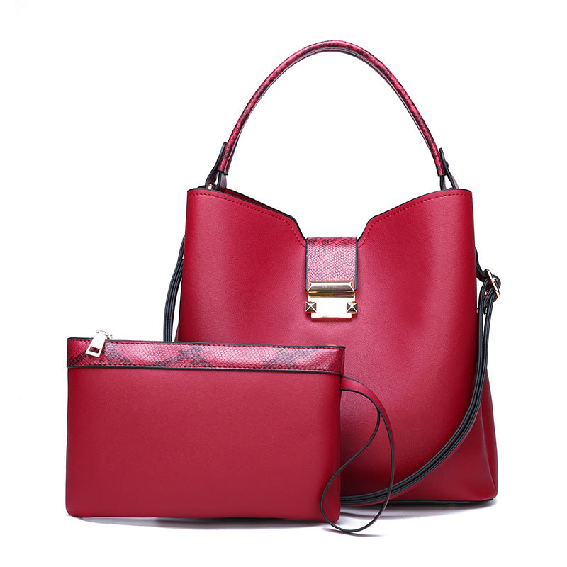 Urban Simple Multi-Piece PU Leather Bucket Bag Set