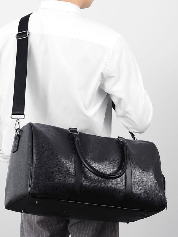 Men's black Multi Functional Travel Bag Wet Dry Separation Gym Bag