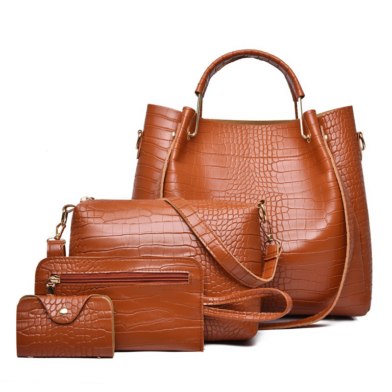 Crocodile Pattern Four-Piece Mother-Daughter Bag Set