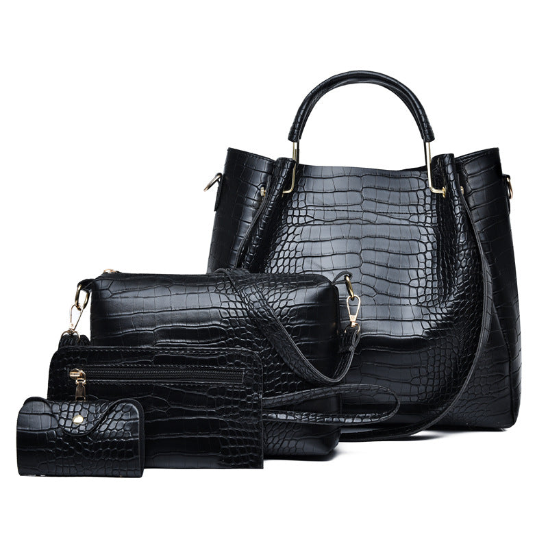Crocodile Pattern Four-Piece Mother-Daughter Bag Set