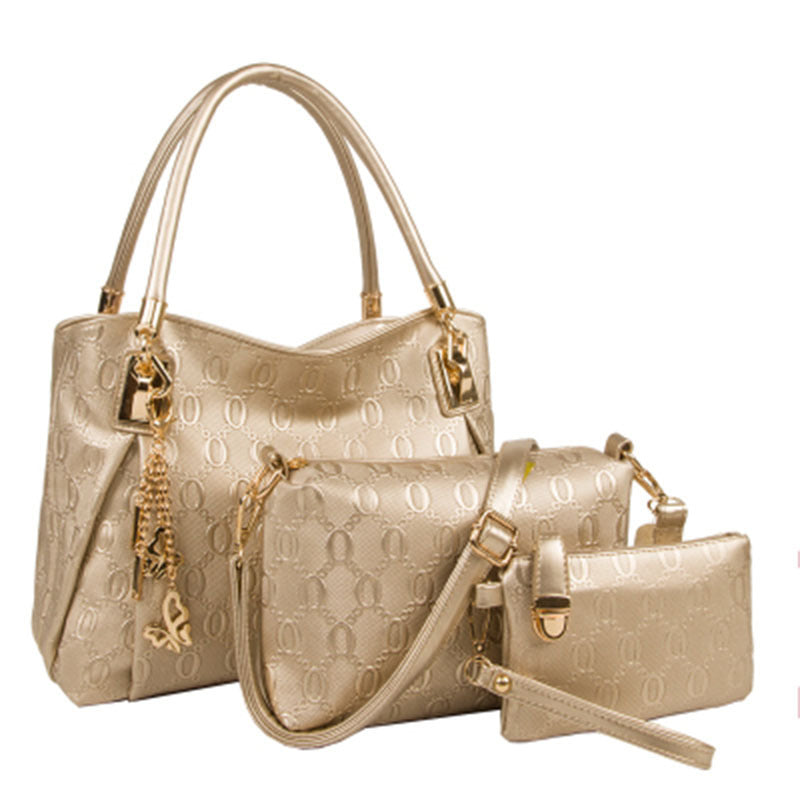 European and American Retro Embossed Three-Piece Mother Bag Set